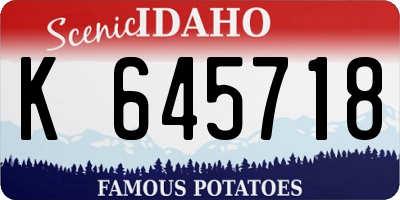 ID license plate K645718