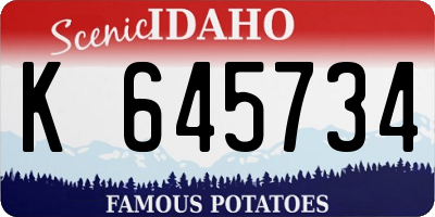 ID license plate K645734