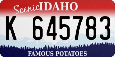 ID license plate K645783