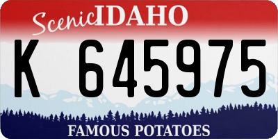 ID license plate K645975