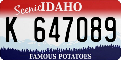 ID license plate K647089