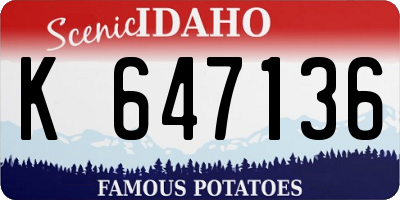 ID license plate K647136