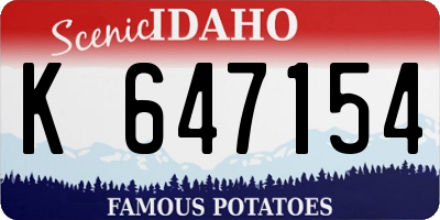 ID license plate K647154