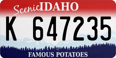 ID license plate K647235