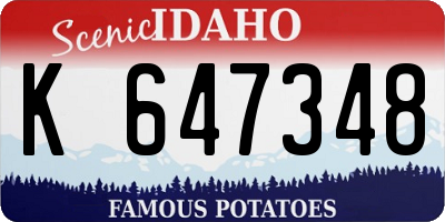 ID license plate K647348