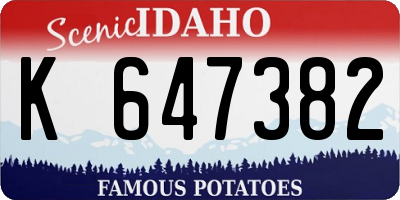 ID license plate K647382