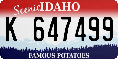 ID license plate K647499