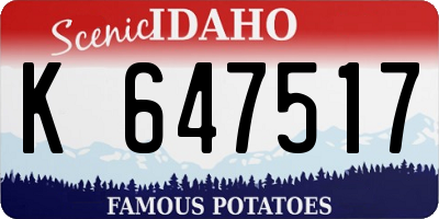 ID license plate K647517