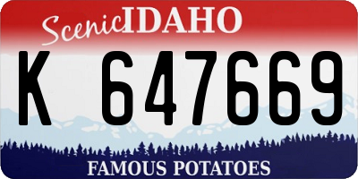 ID license plate K647669
