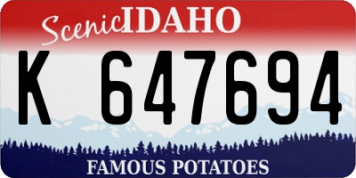 ID license plate K647694