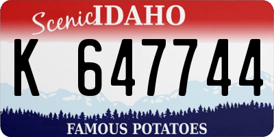 ID license plate K647744