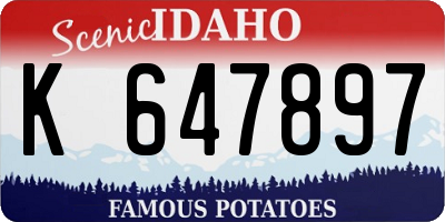 ID license plate K647897