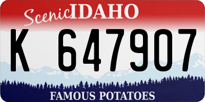 ID license plate K647907