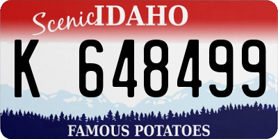 ID license plate K648499