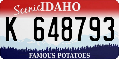 ID license plate K648793