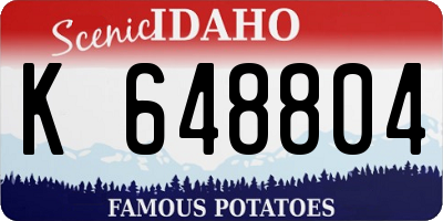 ID license plate K648804
