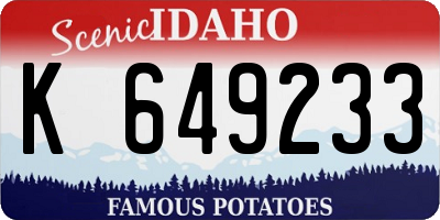 ID license plate K649233