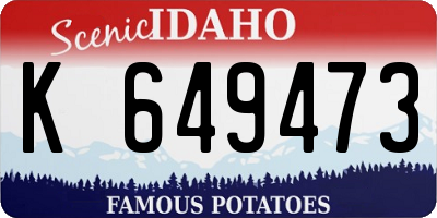 ID license plate K649473
