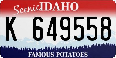 ID license plate K649558