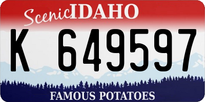 ID license plate K649597