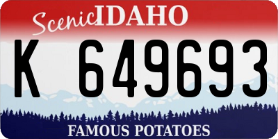 ID license plate K649693
