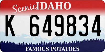 ID license plate K649834