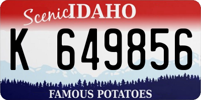 ID license plate K649856