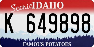 ID license plate K649898
