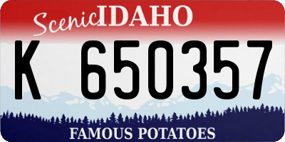 ID license plate K650357