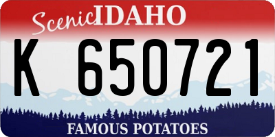 ID license plate K650721