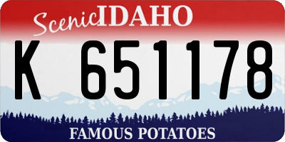 ID license plate K651178