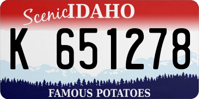 ID license plate K651278
