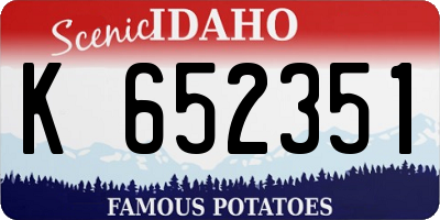 ID license plate K652351