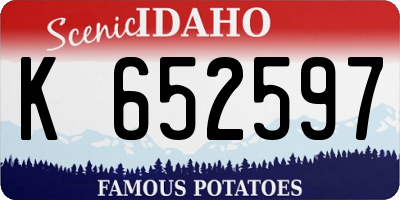 ID license plate K652597