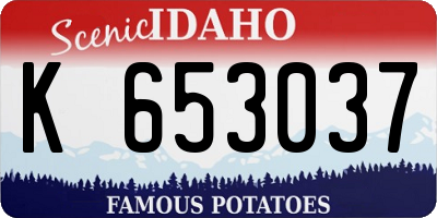 ID license plate K653037