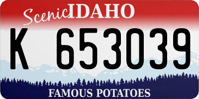 ID license plate K653039