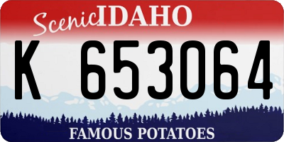 ID license plate K653064