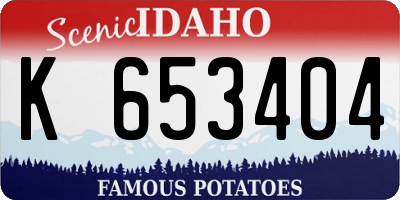 ID license plate K653404
