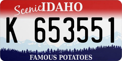 ID license plate K653551