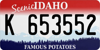 ID license plate K653552