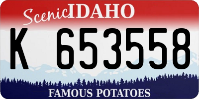 ID license plate K653558