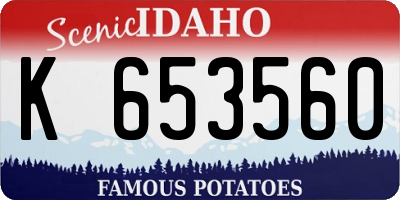 ID license plate K653560