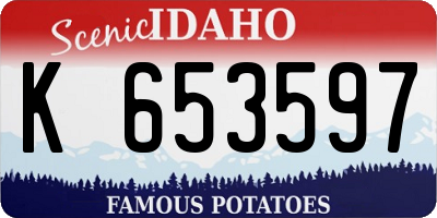 ID license plate K653597