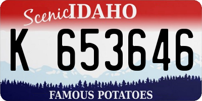 ID license plate K653646