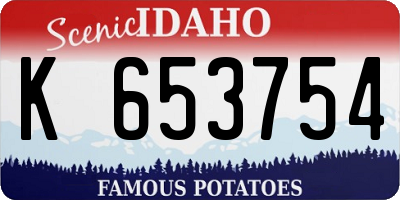 ID license plate K653754