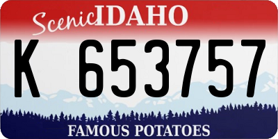 ID license plate K653757