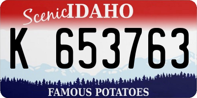 ID license plate K653763