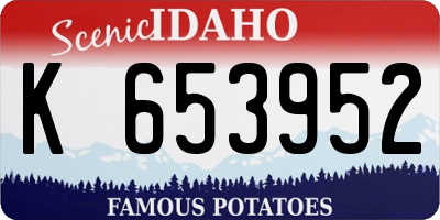 ID license plate K653952