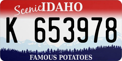 ID license plate K653978