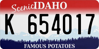 ID license plate K654017